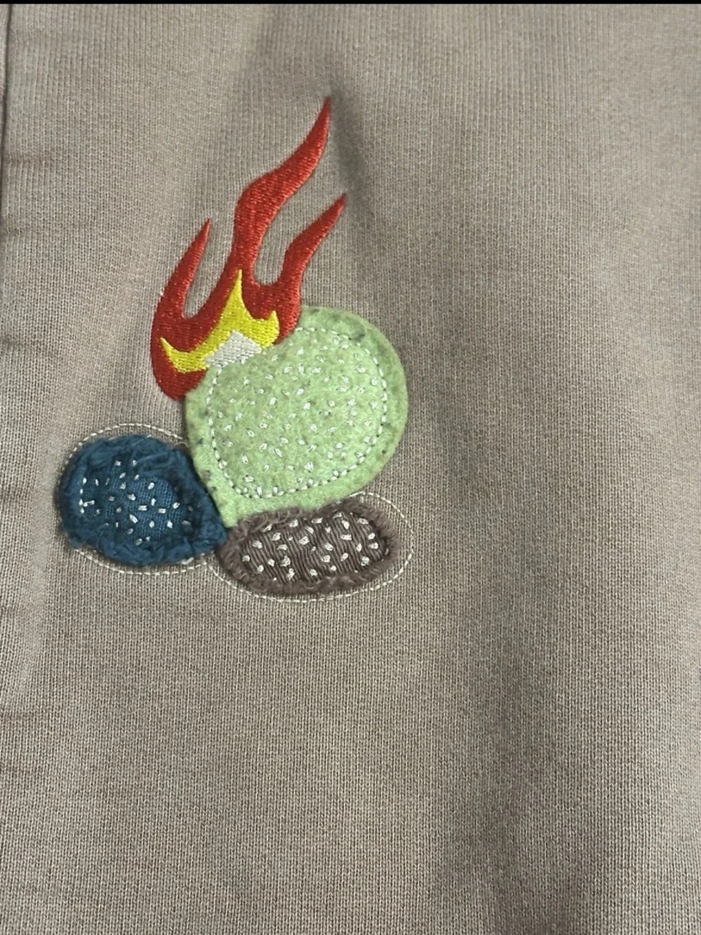 Nike Jordan Cactus Jack Tan Sweatpants with Flame Embroidery